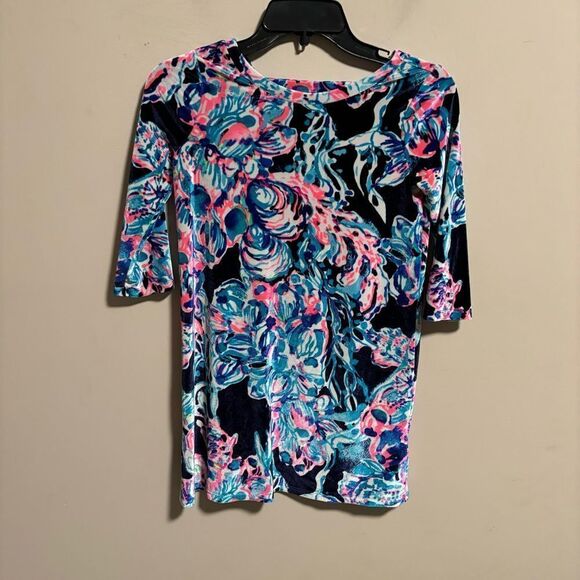 Lilly Pulitzer Mini Olive Luxe Velour Dress All Caught Up- Size Large (8/10) - Picture 4 of 10